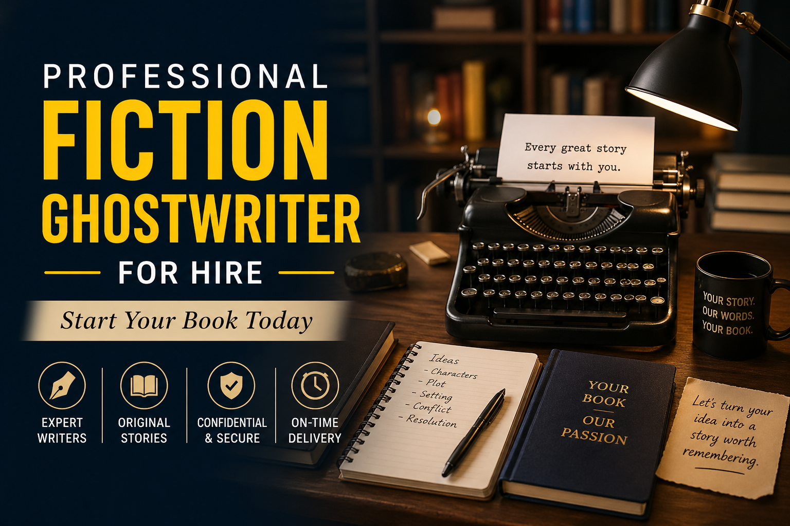 Professional Fiction Ghostwriters for Hire – Start Your Book Today