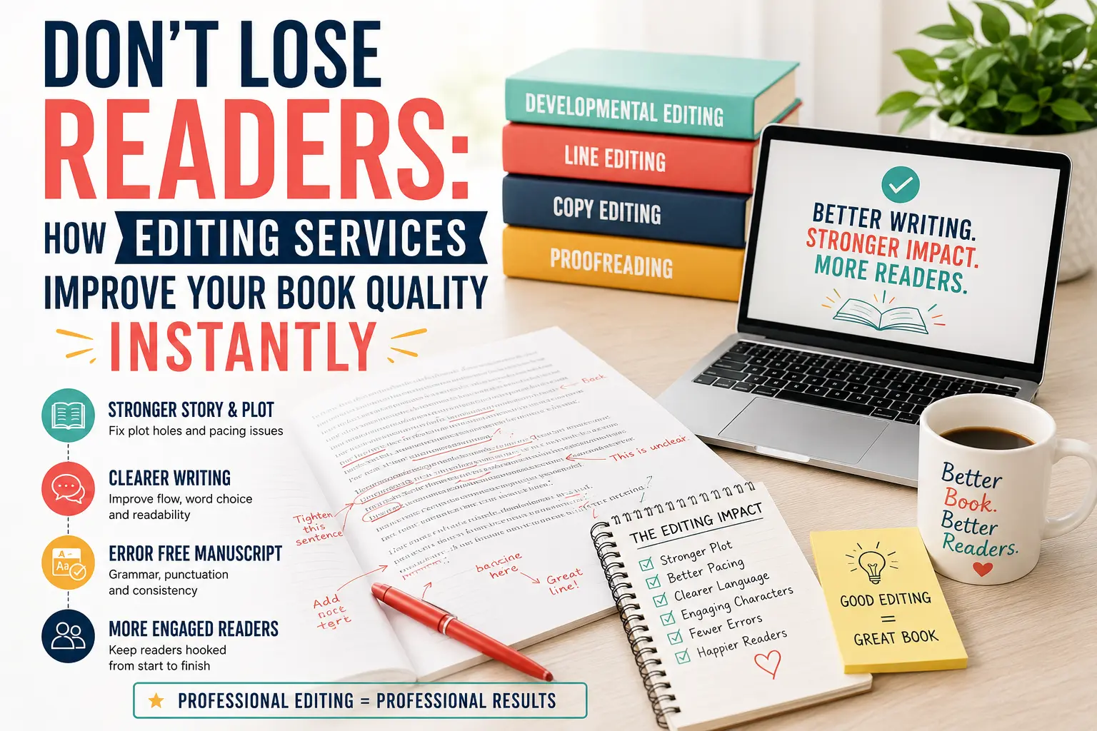Don’t Lose Readers: How Editing Services Improve Your Book Quality Instantly