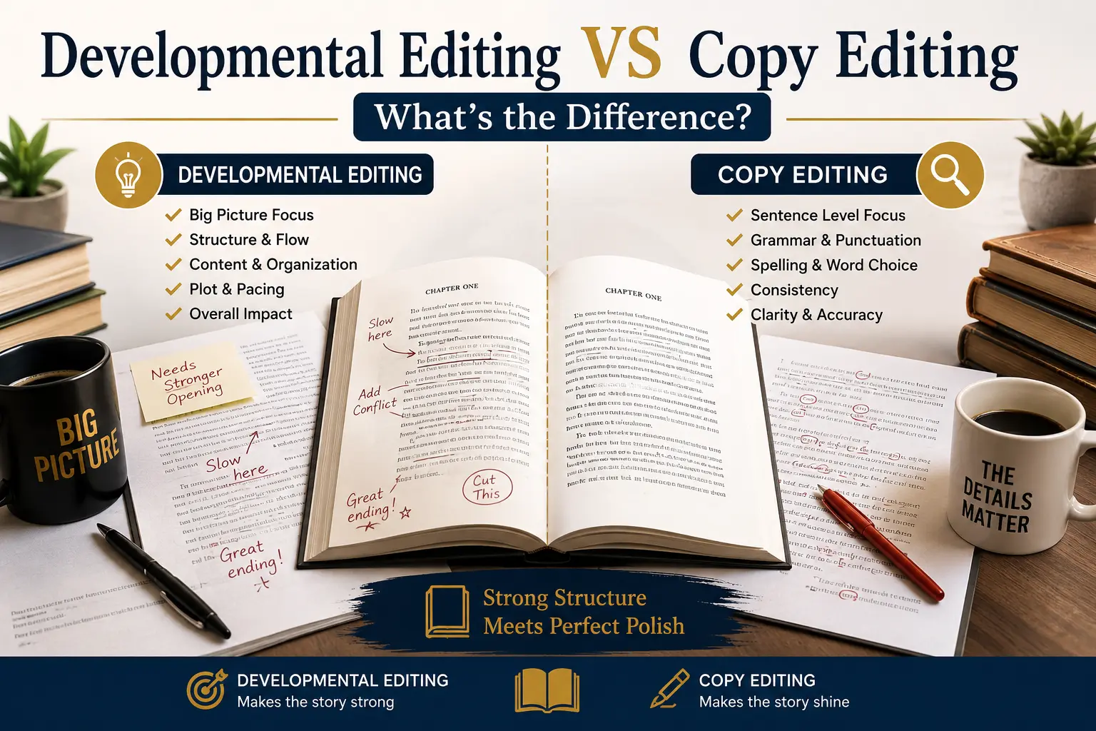 Developmental Editing vs Copy Editing: What’s the Difference?