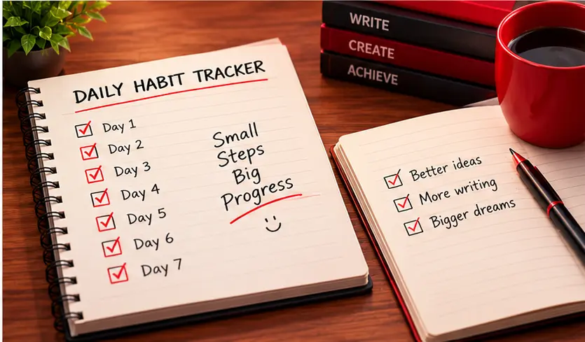 Simple habit tracker with daily checkmarks